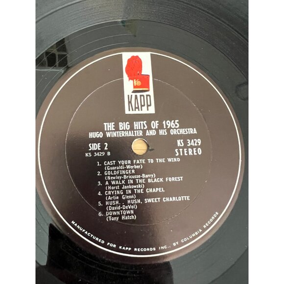 The Big Hits Of 1965 Vinyl Record Hugo Winterhalter & His Orchestra KS 3429 Albu - Picture 2 of 4